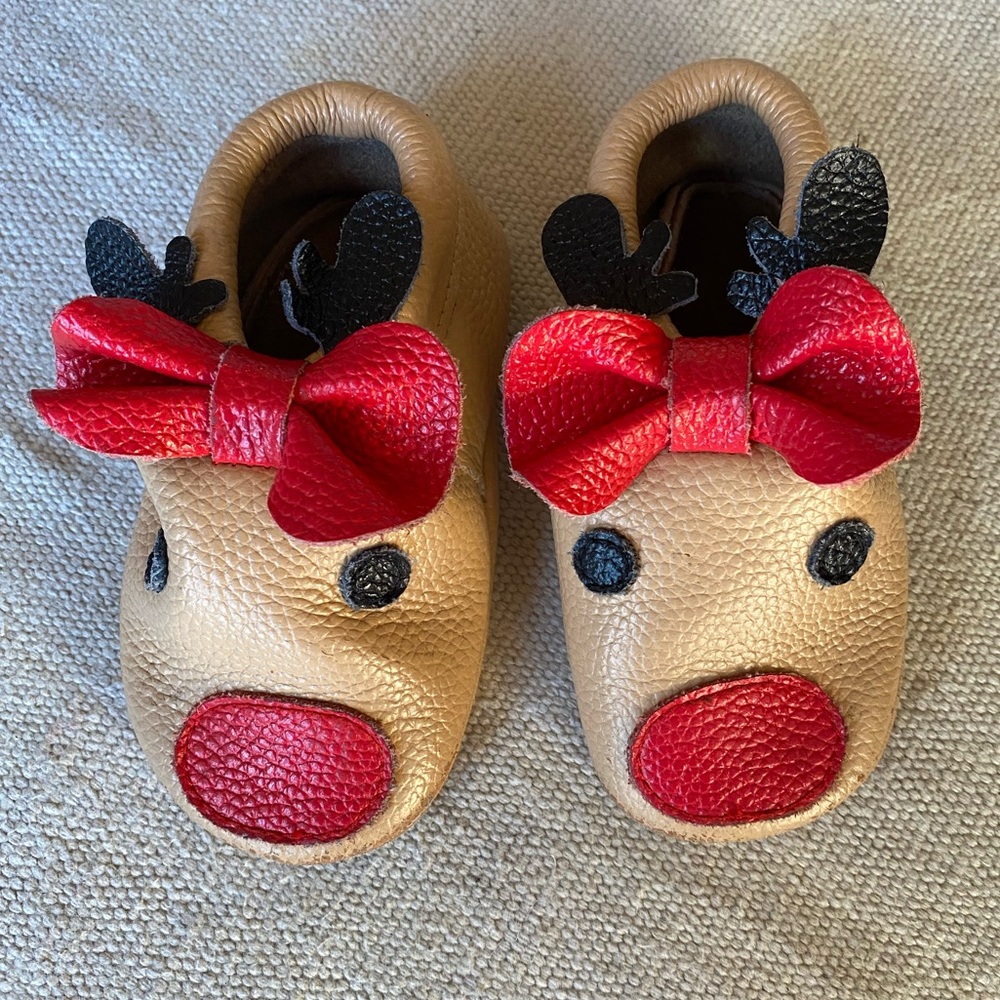 Vintage Leather Reindeer Shoes Holiday Season
